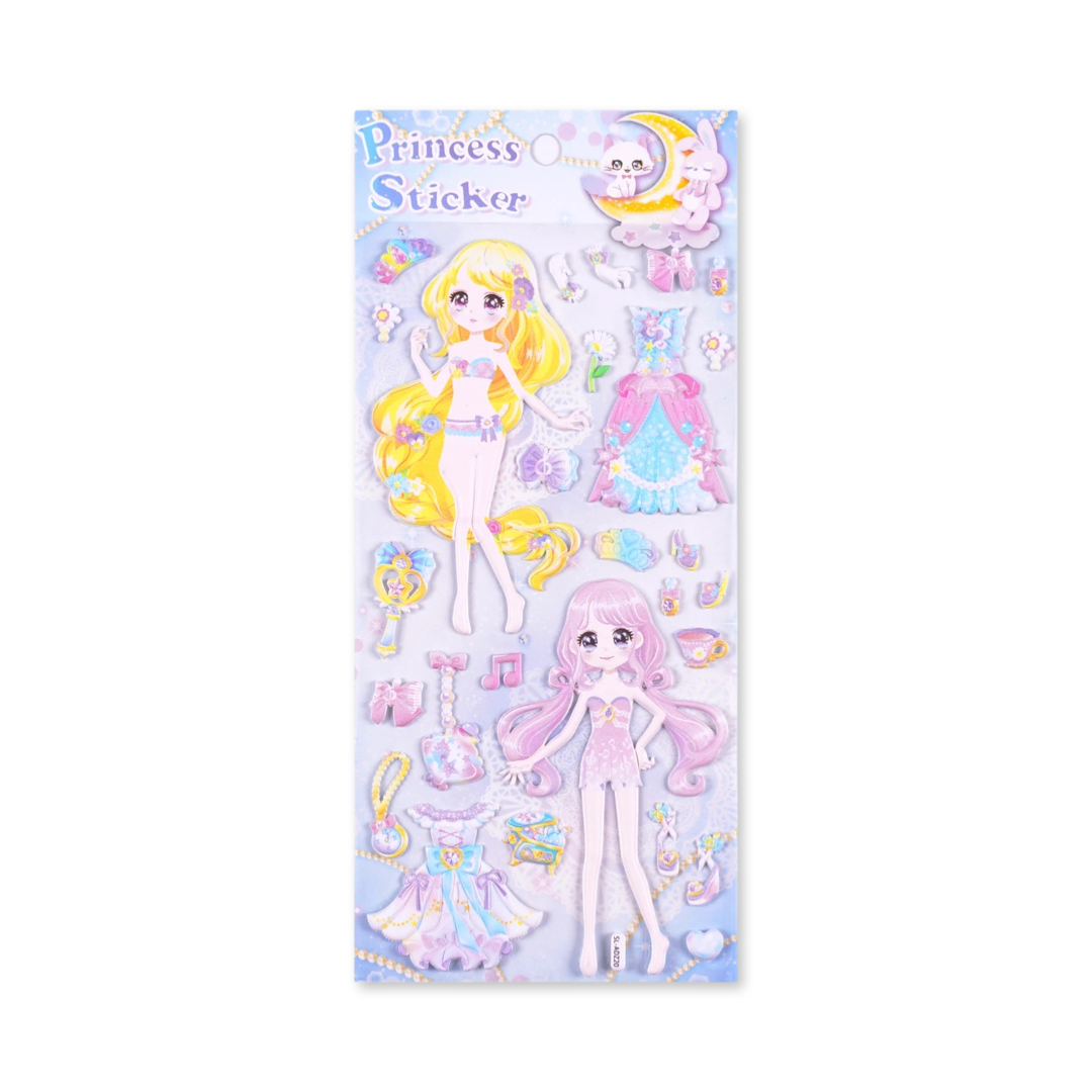 SET of 4 Princess Dress Up Stickers