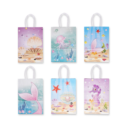 Mermaid party favor bag with handles