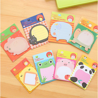 SET of 10 Animal Sticky Memo Pad