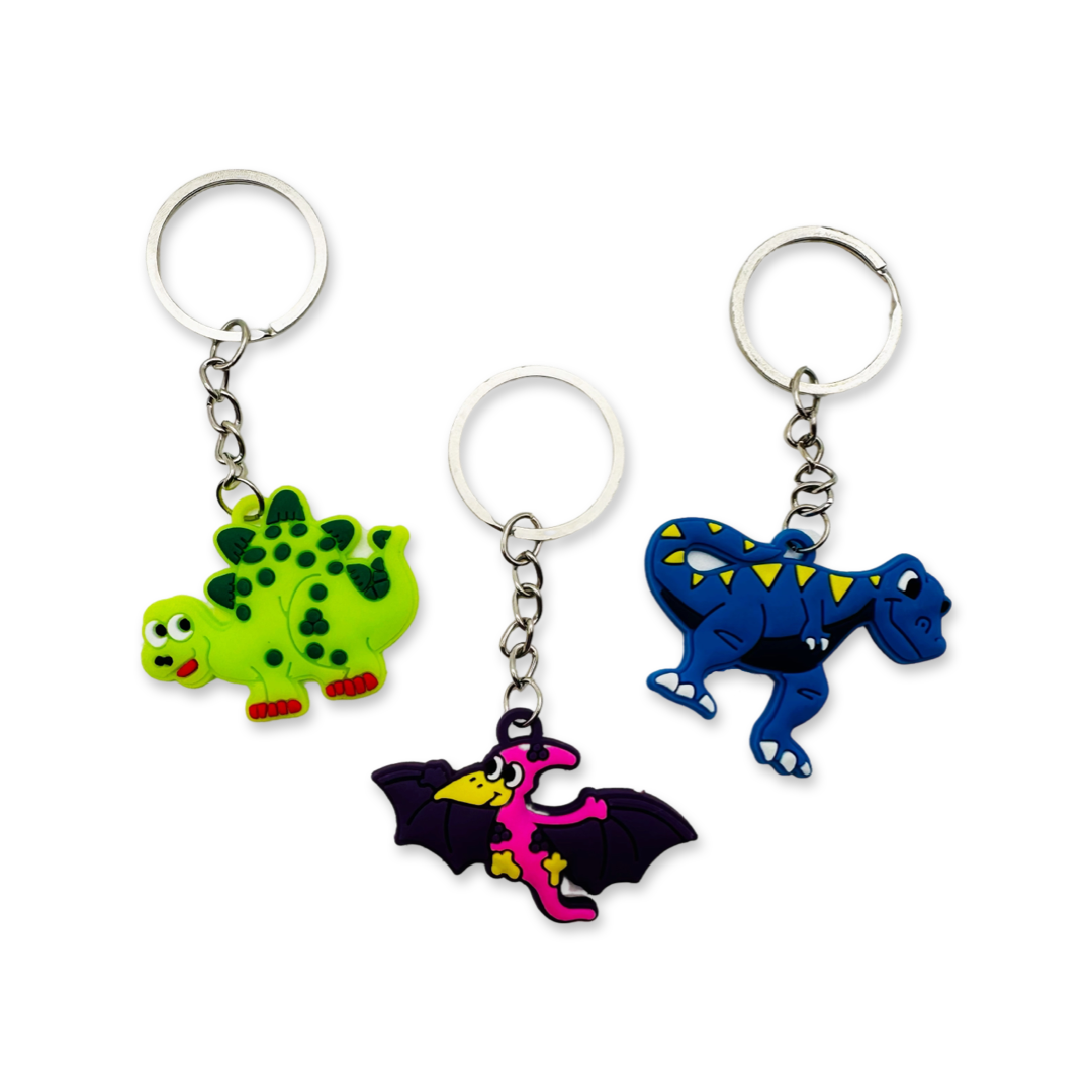 SET of 10 Dinosaur Keychain