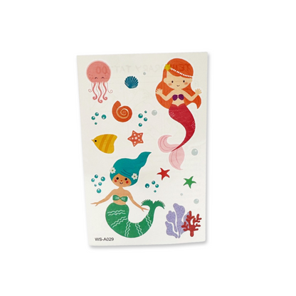 SET of 4 Mermaid Temporary Tattoo
