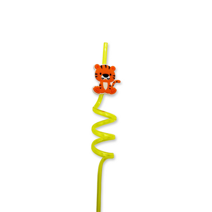 Set of 5 Jungle Animals Drinking Straws