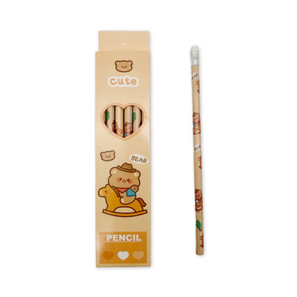 Box of 6 kawaii animals pencils