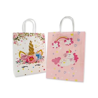 SET of 10 Unicorn paper tote bag