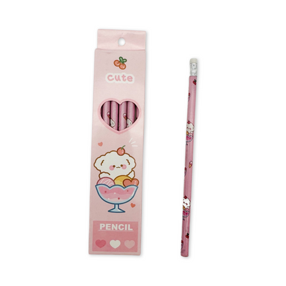 Box of 6 kawaii animals pencils