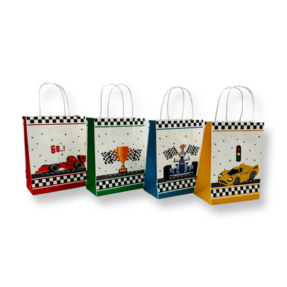 SET of 12 Race Car Bags with handles