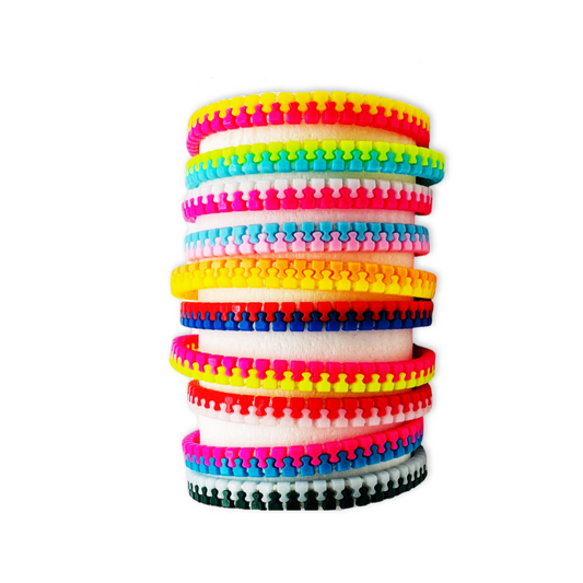 SET of 10 Multicolor Zipper Bracelet