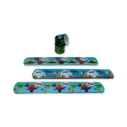 SET of 10 Dinosaur slap bracelets