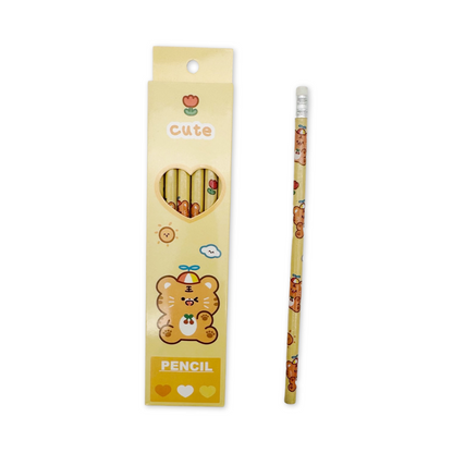 Box of 6 kawaii animals pencils