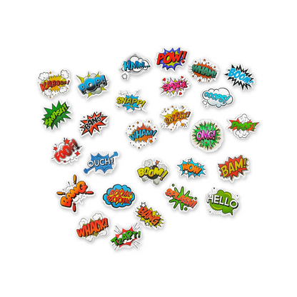 SET of 25 Comics Stickers