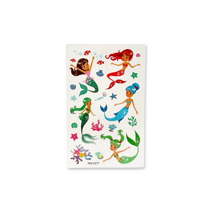 SET of 4 Mermaid Temporary Tattoo