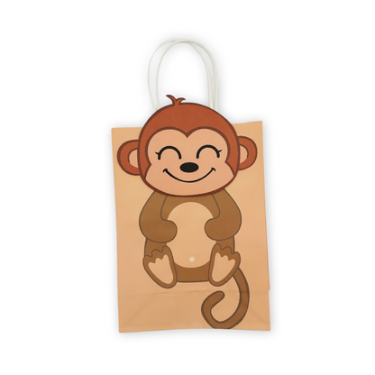 SET of 12 Animal paper bags with handles