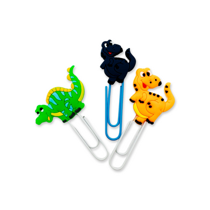 SET of 10 Dinosaur paper clips