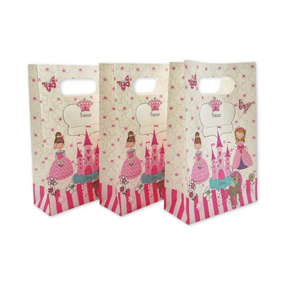 SET of 6 Princess Bag with handles and nametag