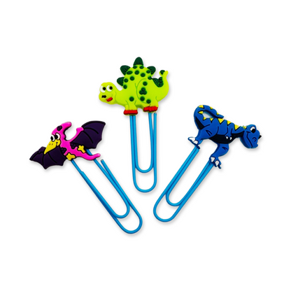 SET of 10 Dinosaur paper clips