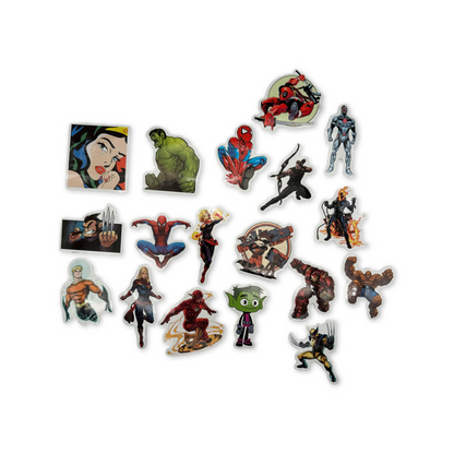SET of 25 Superheroes Assorted Stickers