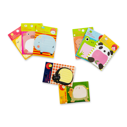 SET of 10 Animal Sticky Memo Pad