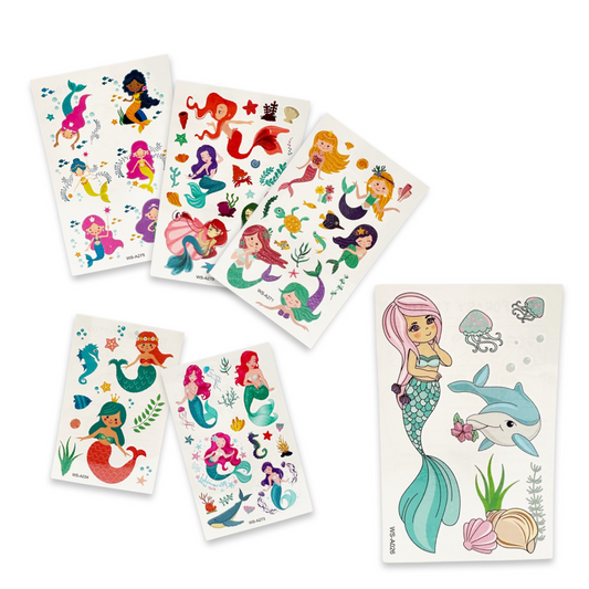 SET of 4 Mermaid Temporary Tattoo