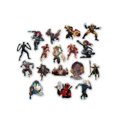 SET of 25 Superheroes Assorted Stickers