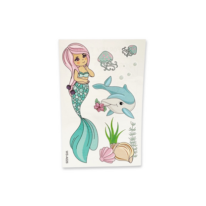 SET of 4 Mermaid Temporary Tattoo