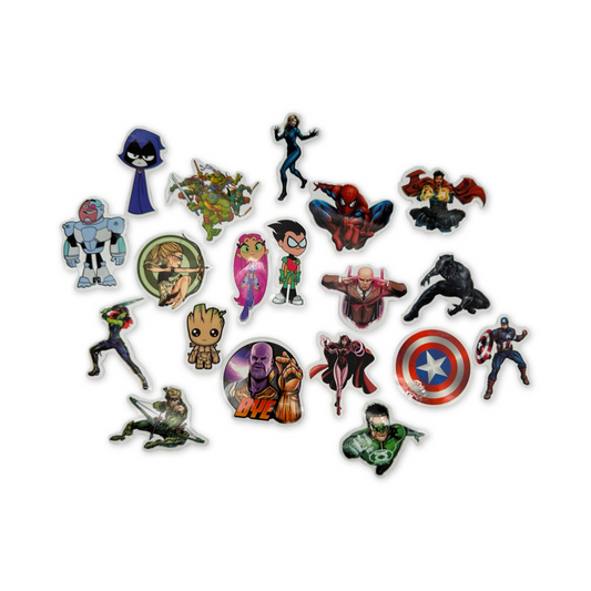 SET of 25 Superheroes Assorted Stickers