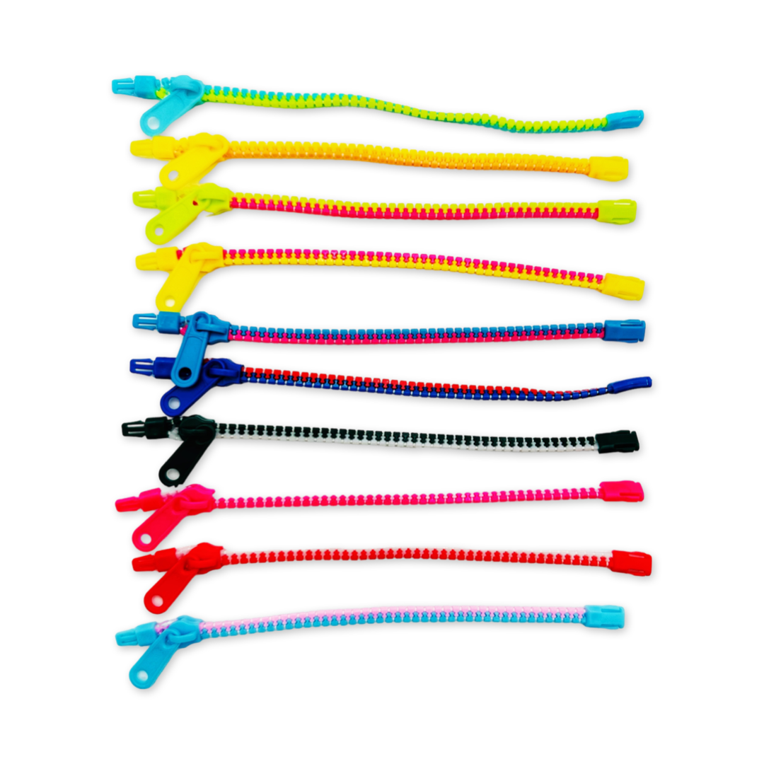 SET of 10 Multicolor Zipper Bracelet