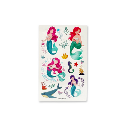 SET of 4 Mermaid Temporary Tattoo