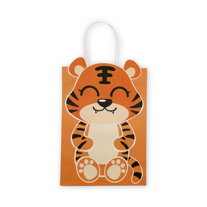 SET of 12 Animal paper bags with handles