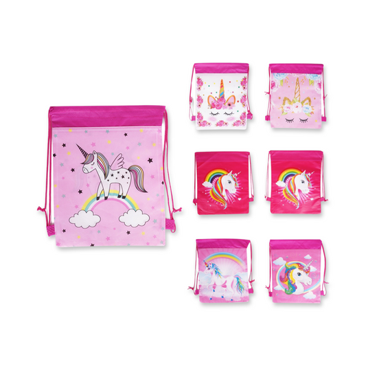 SET of 12 Unicorn Drawstring Backpack