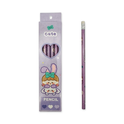 Box of 6 kawaii animals pencils