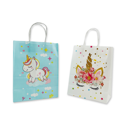 SET of 10 Unicorn paper tote bag