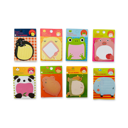 SET of 10 Animal Sticky Memo Pad