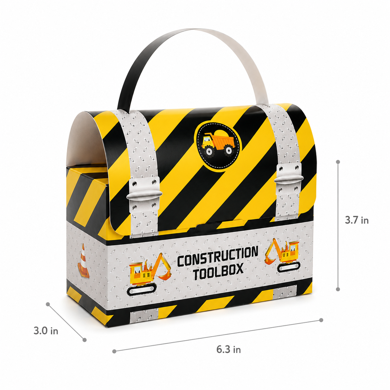 construction toolbox party box with sizes
